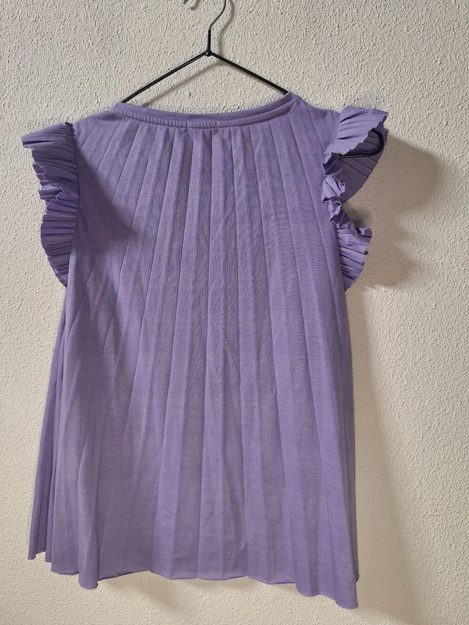 Lilac Stradivarius shirt with pleated ruffles size T.S – photo 4